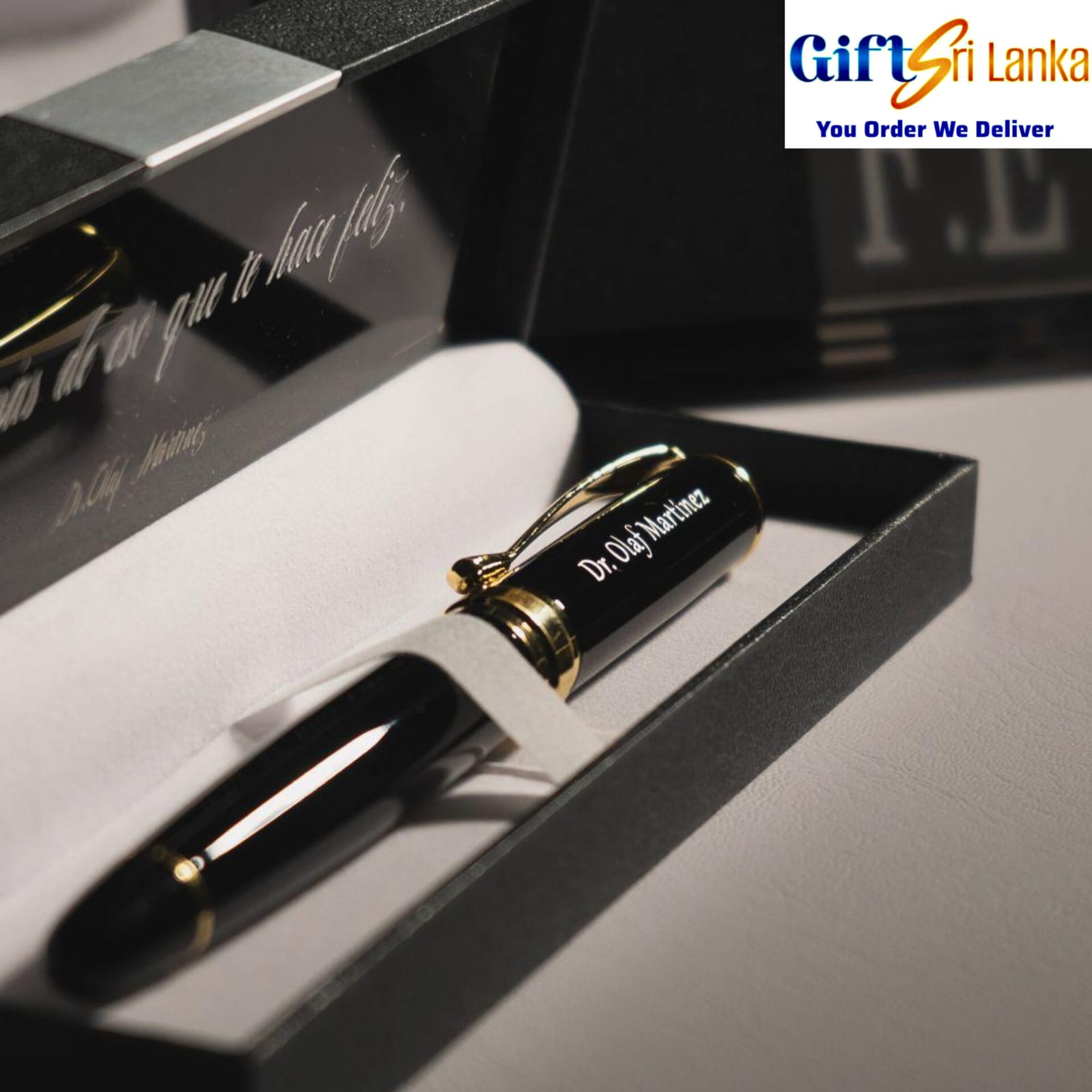 Personalized Luxury Pen in Black Gift Box with Message