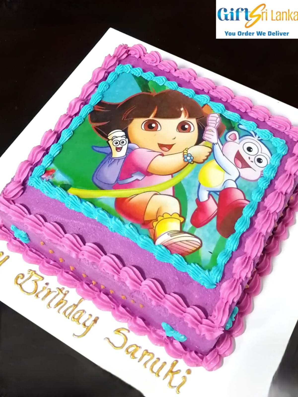 1kg cake with edible print (Dora)