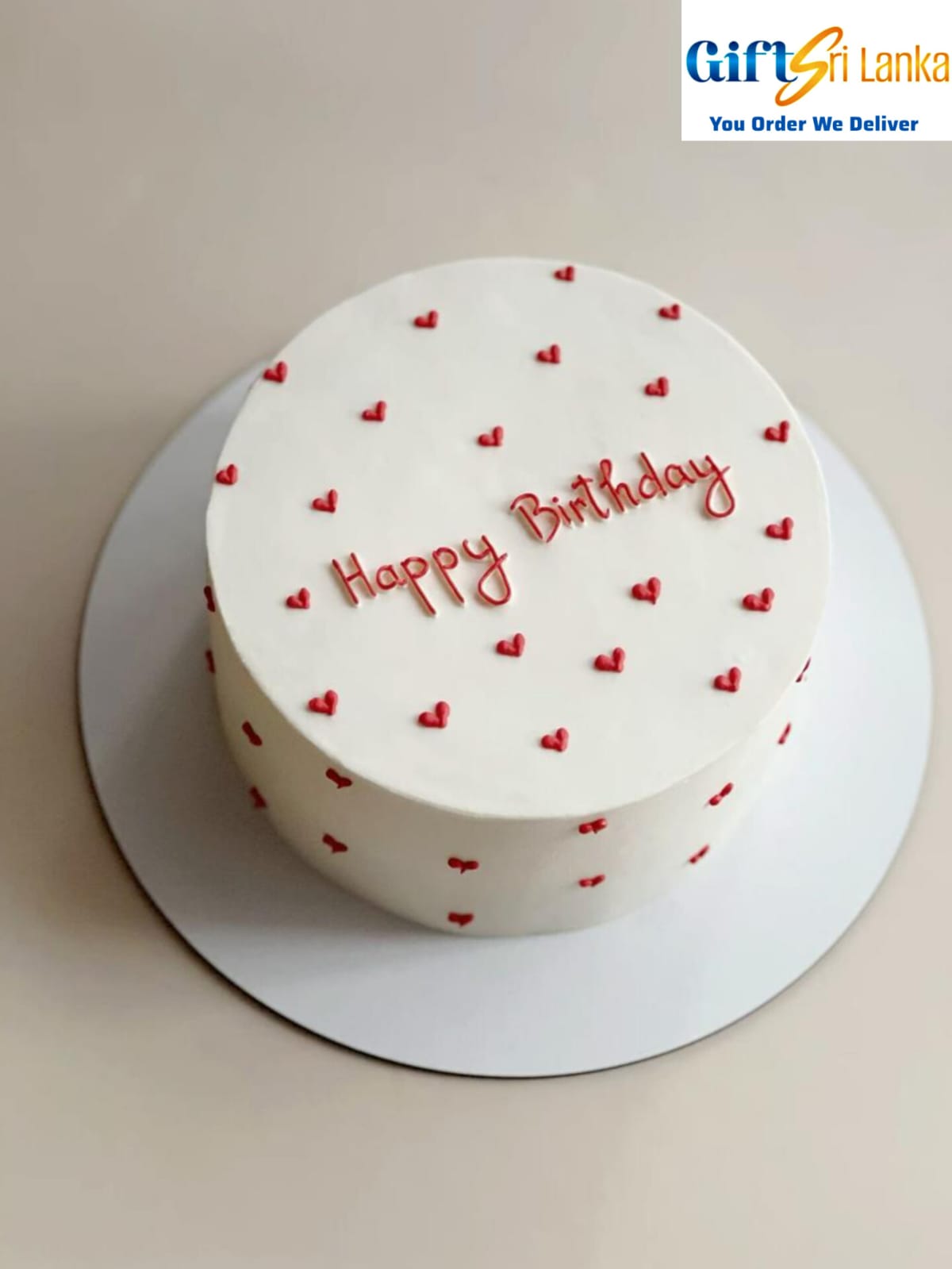 Classic White Ribbon Cake with Butter Icing 1kg