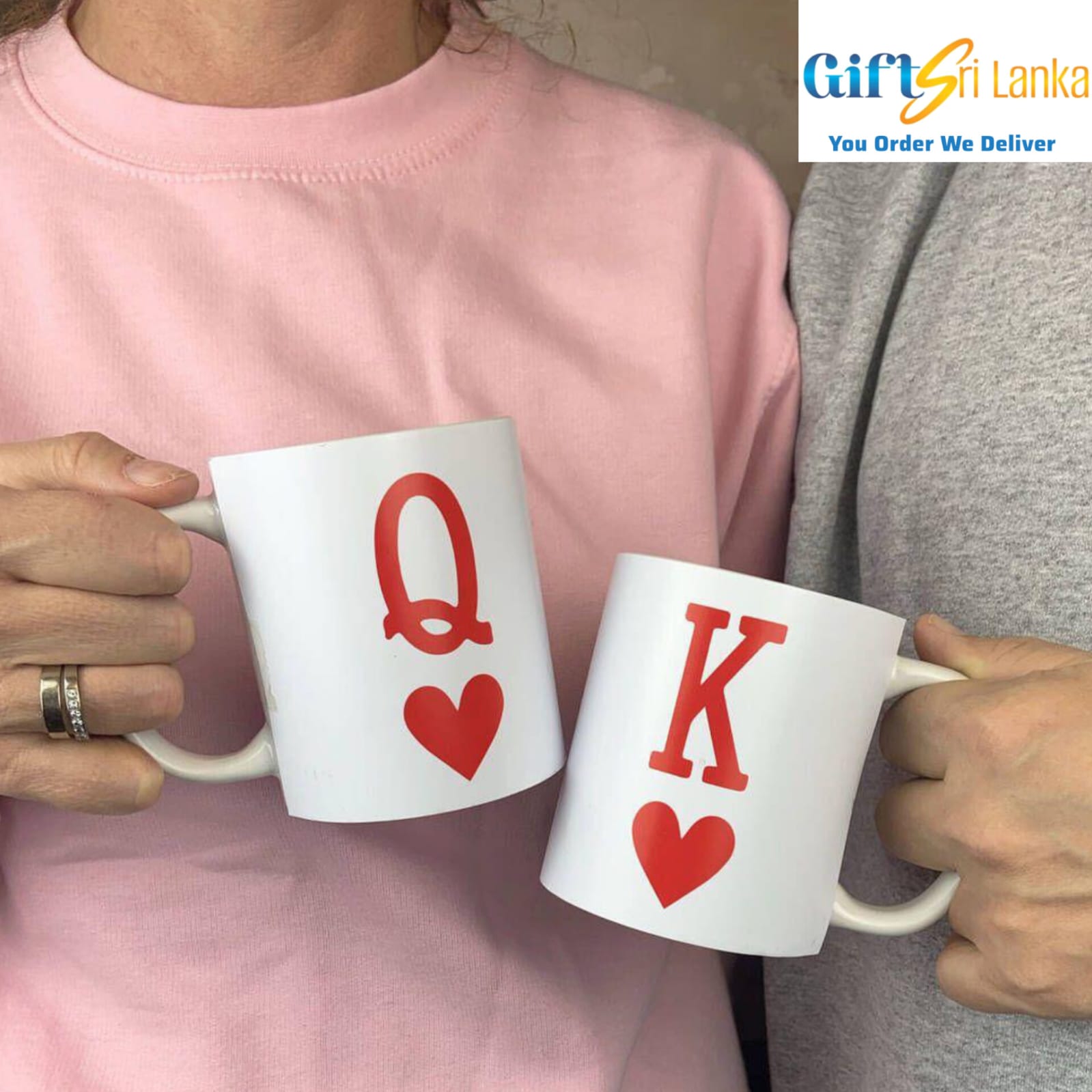 Personalized Initials & Heart Couple Mug Set