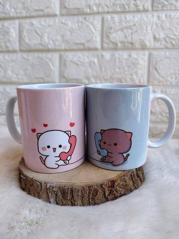 Romantic Couple Mug Set | Matching Ceramic Coffee Mugs for Couples