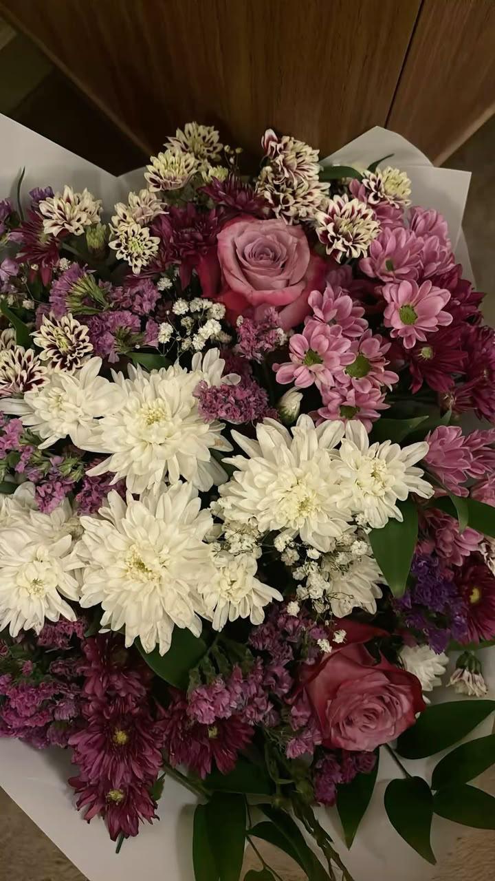 Mixed Flower Bouquet | Roses, Mums & Wildflowers | Premium Fresh Floral Gift