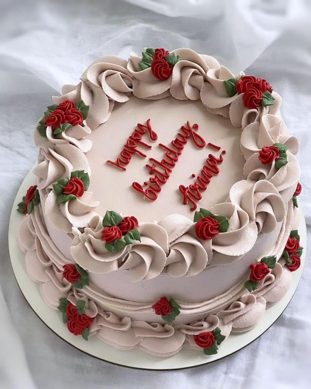 Vintage Ruffle Birthday Cake | Elegant Custom Buttercream Celebration Cake | 1kg