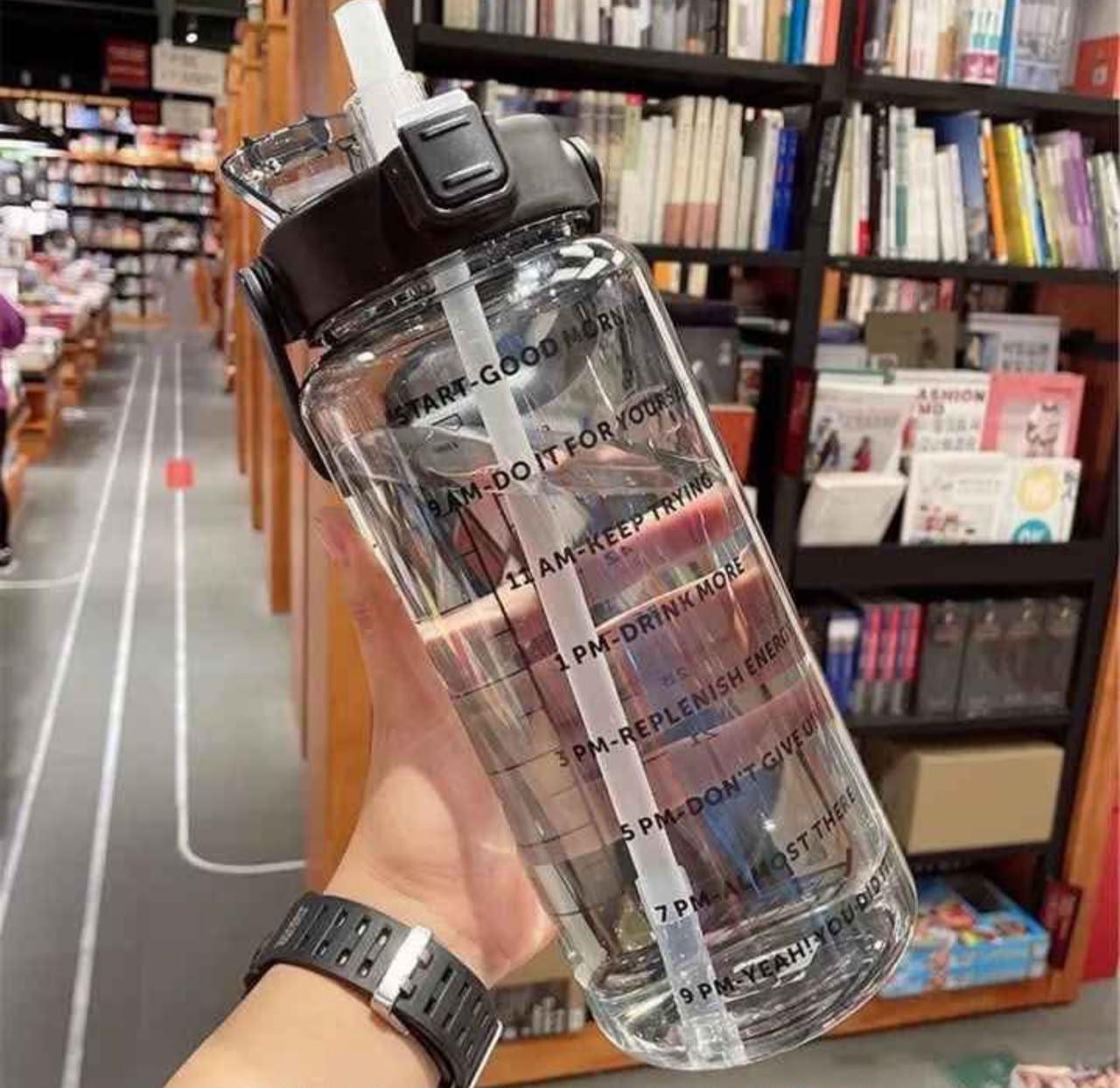 Motivational Water Bottle | Time Marker Hydration Bottle for Everyday Use