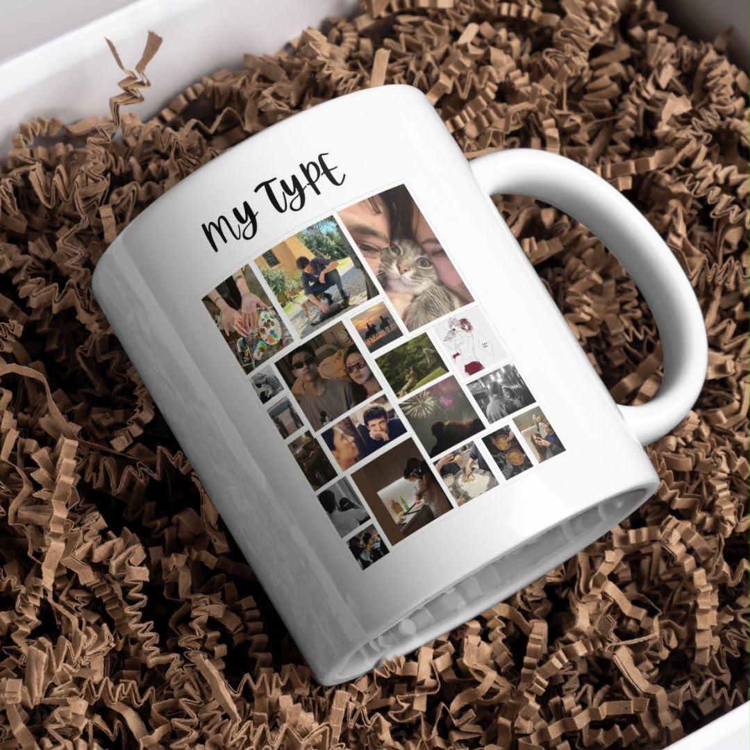 Personalized Photo Collage Mug | Custom Couple Memory Mug