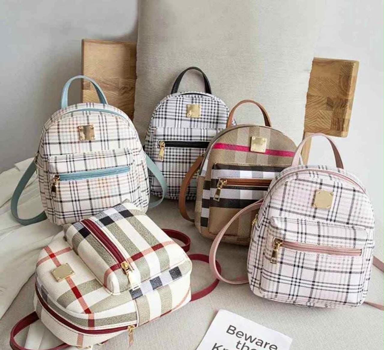 Plaid Cosmetic Pouch Set | Cute Multi-Color Travel Makeup & Storage Bags