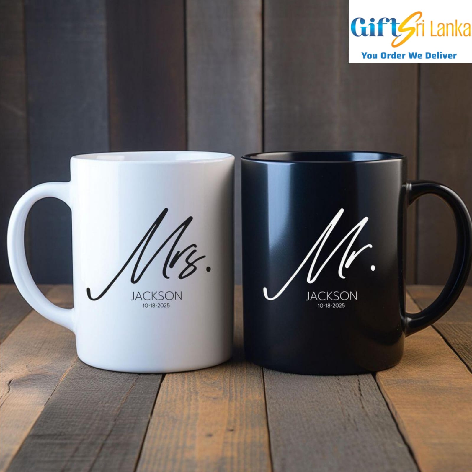 Mr. & Mrs. Personalized Couple Mug Set